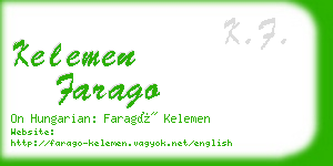 kelemen farago business card